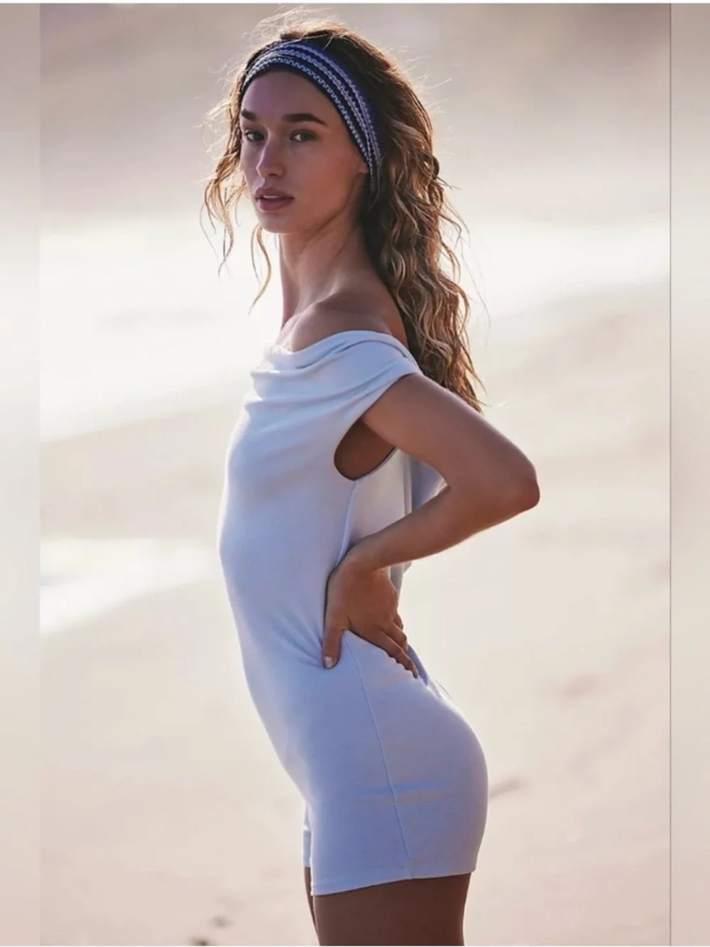 NEW WITH TAGS! FREE PEOPLE BEACH Marren Size SMALL Shorts Romper PALE BLUE